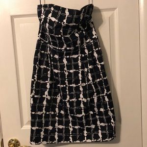 Express Black and white strapless dress